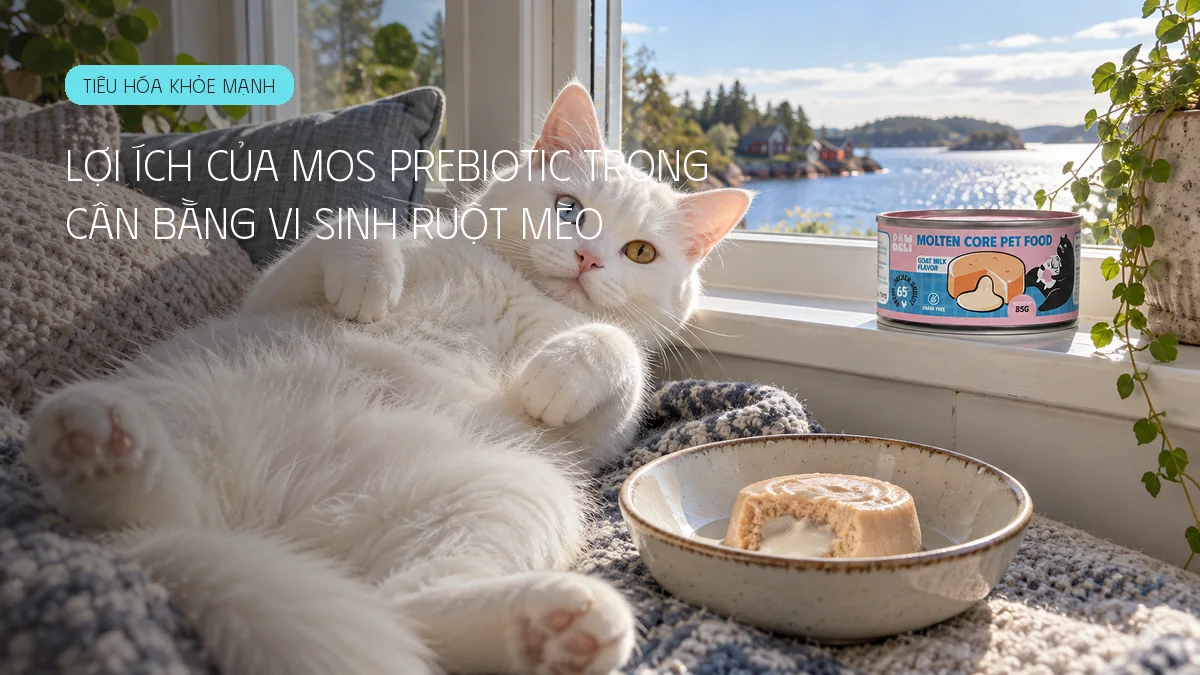 Lợi ích của MOS Prebiotic trong việc cân bằng hệ vi sinh ruột mèo