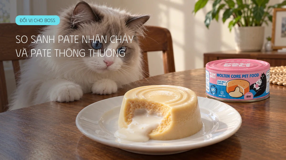 So sánh pate nhân chảy và pate thông thường: trải nghiệm bữa ăn cho mèo