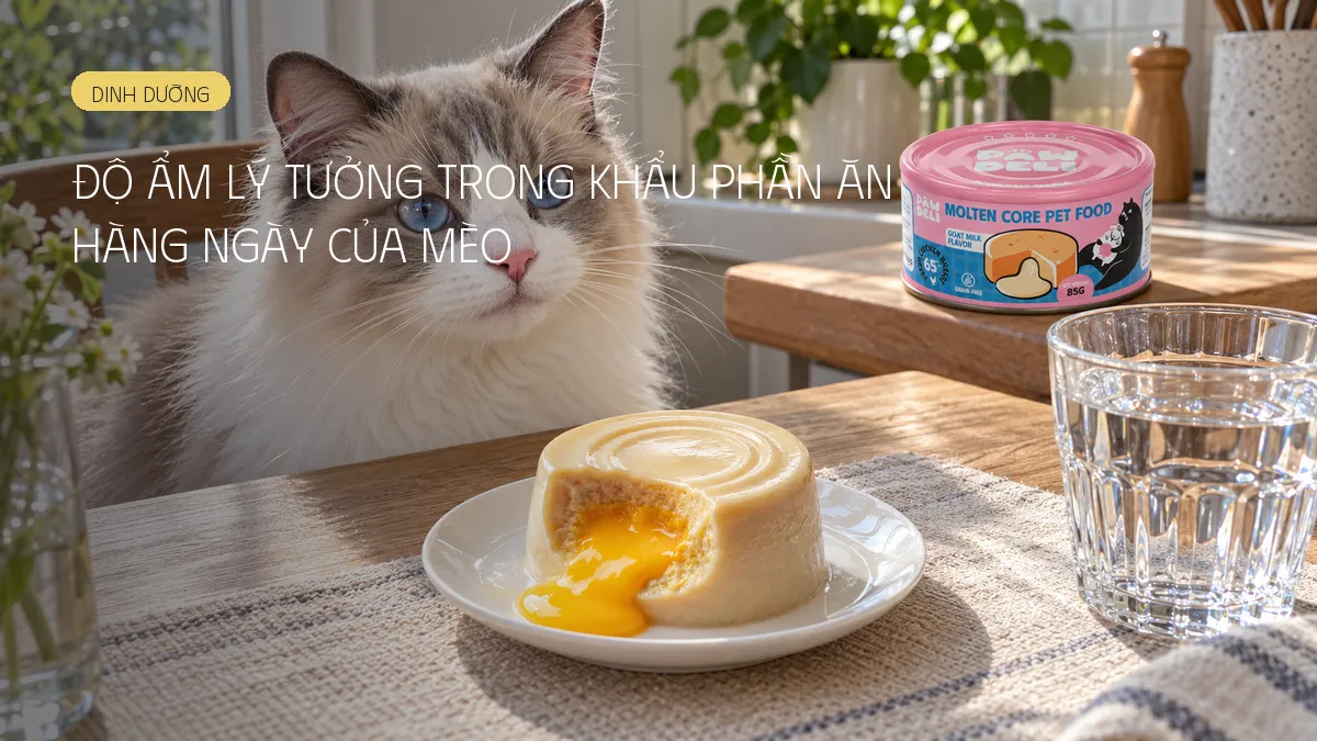 Độ ẩm lý tưởng trong khẩu phần ăn hàng ngày của mèo