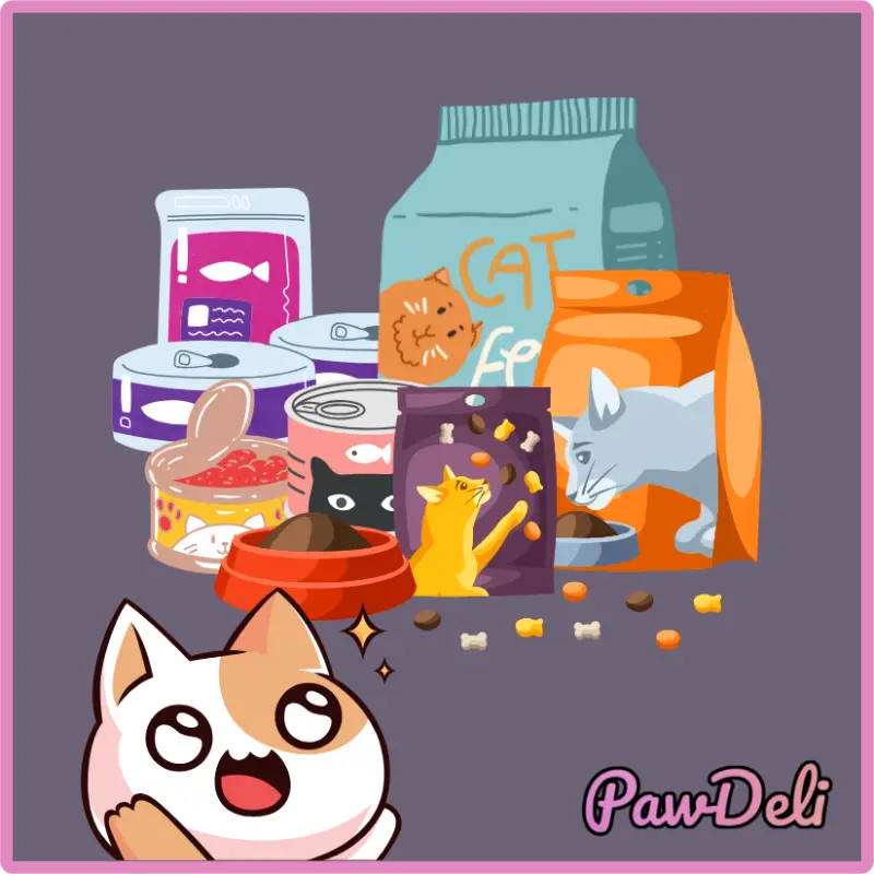 The cat was happy to see cat food